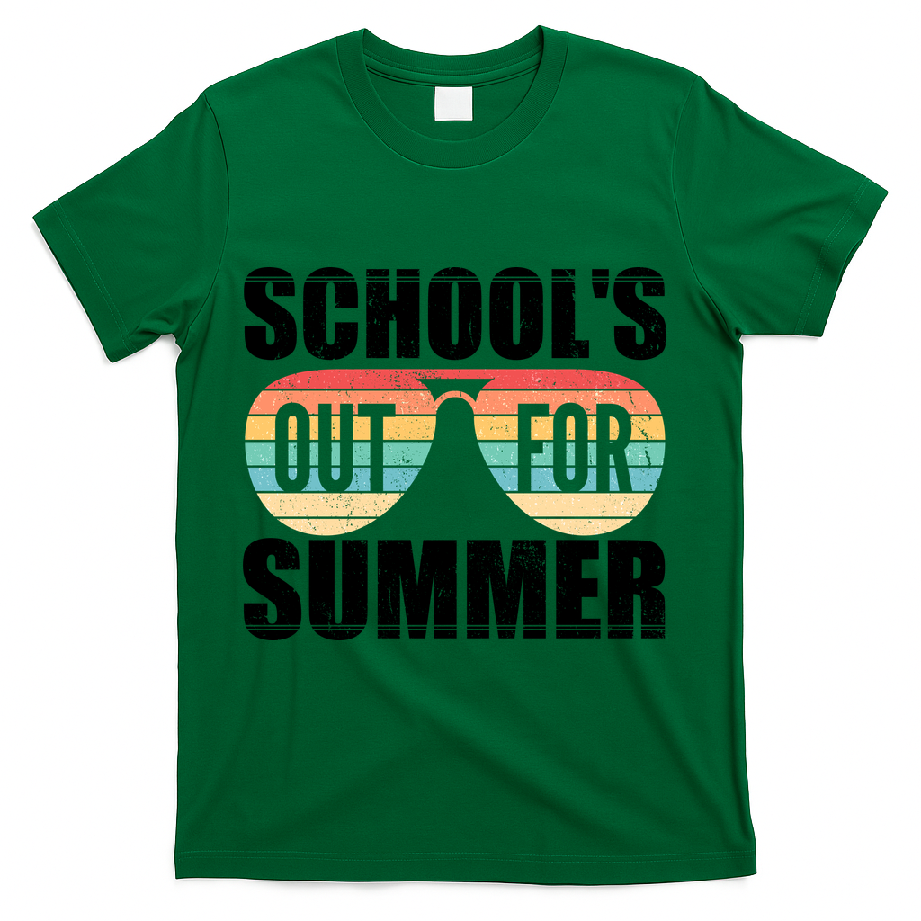 School's Out For Summer Shades T-Shirt - Green