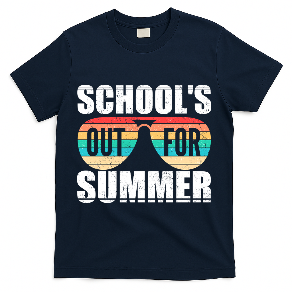 School's Out For Summer Shades T-Shirt - Navy