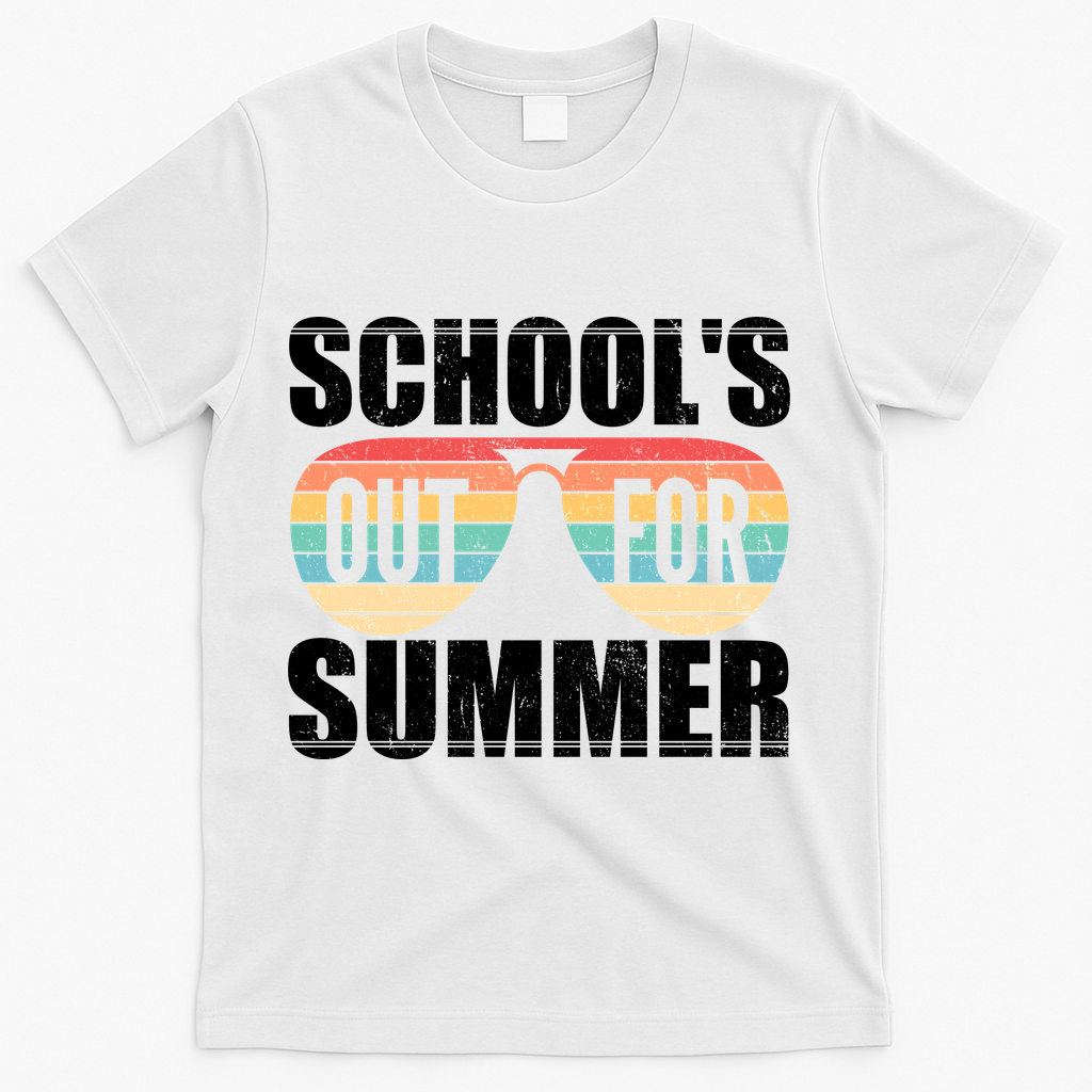 School's Out For Summer Shades T-Shirt - White
