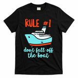 Summer Cruising Trip Funny Don't Fall Off The Boat T-Shirt - Black