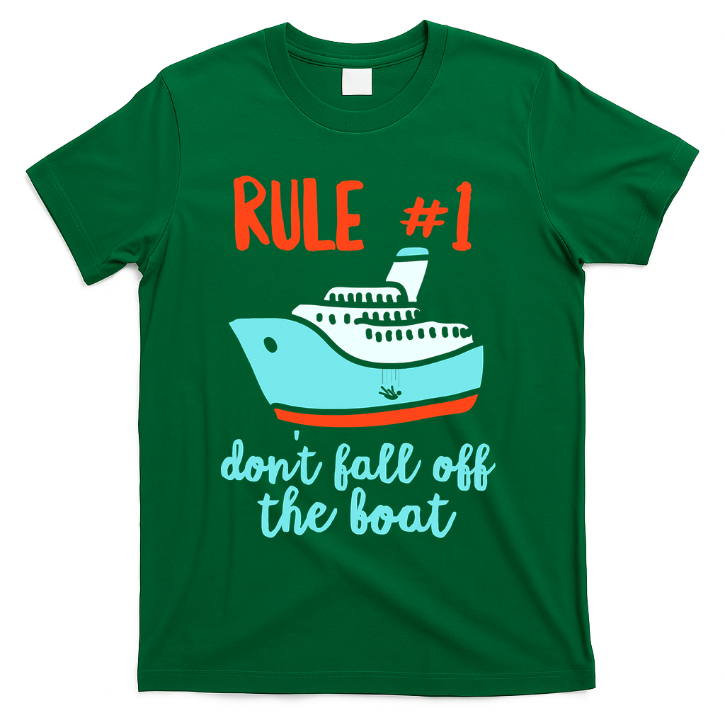 Summer Cruising Trip Funny Don't Fall Off The Boat T-Shirt - Green