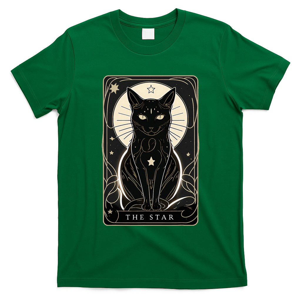Star Cat Tarot Card Graphic For Tarot Cat Lovers T-Shirt