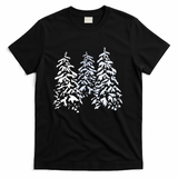 Snow Covered Winter Trees - Black