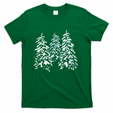 Snow Covered Winter Trees - Green