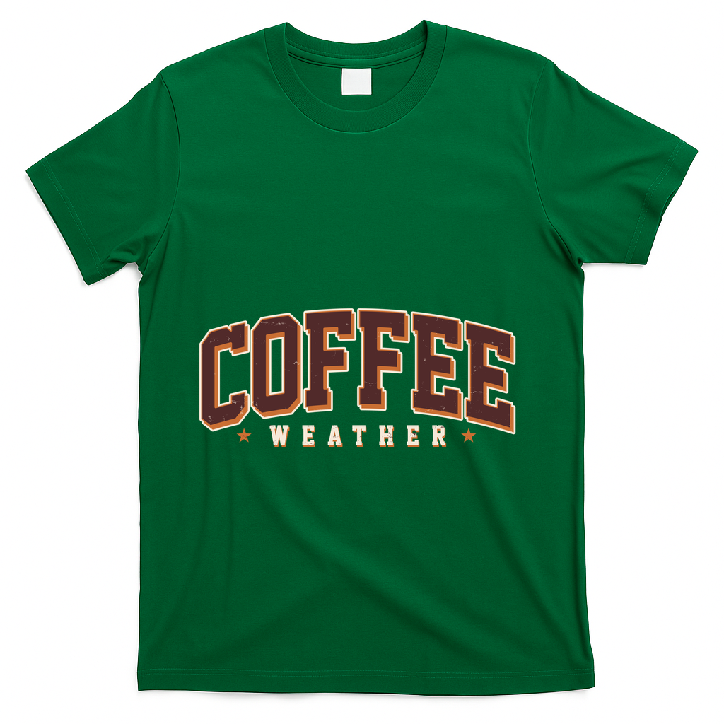 Sporty Coffee Weather Coffee Lover Fall Autumn Fan T-Shirt - Green