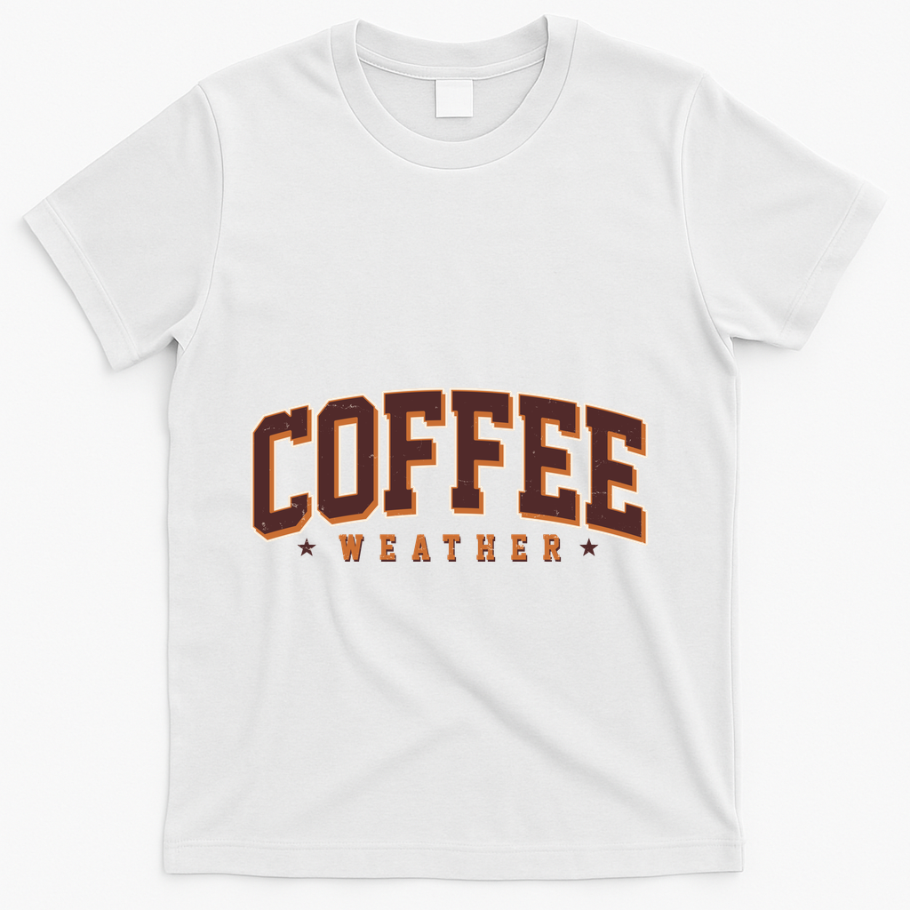 Sporty Coffee Weather Coffee Lover Fall Autumn Fan T-Shirt - White