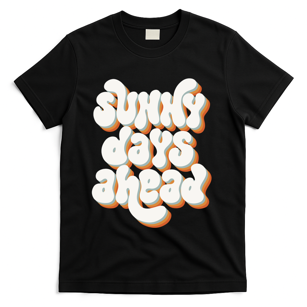 Sunny Days Ahead Retro Summer T-Shirt - Black