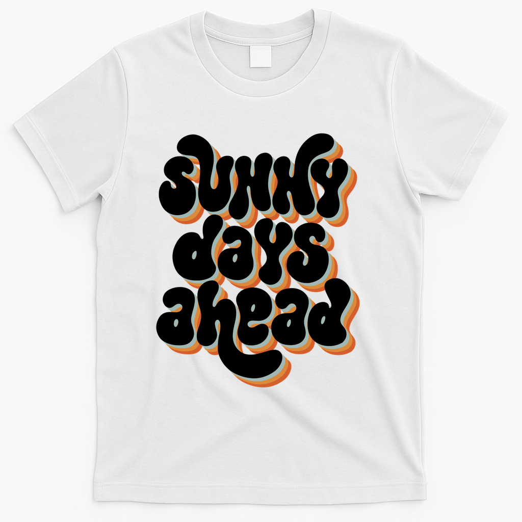 Sunny Days Ahead Retro Summer T-Shirt - White