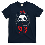Skelanimals Diego Bat This Bites Red Halloween Spooky Logo T-Shirt - Navy Blue