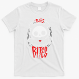 Skelanimals Diego Bat This Bites Red Halloween Spooky Logo T-Shirt - White