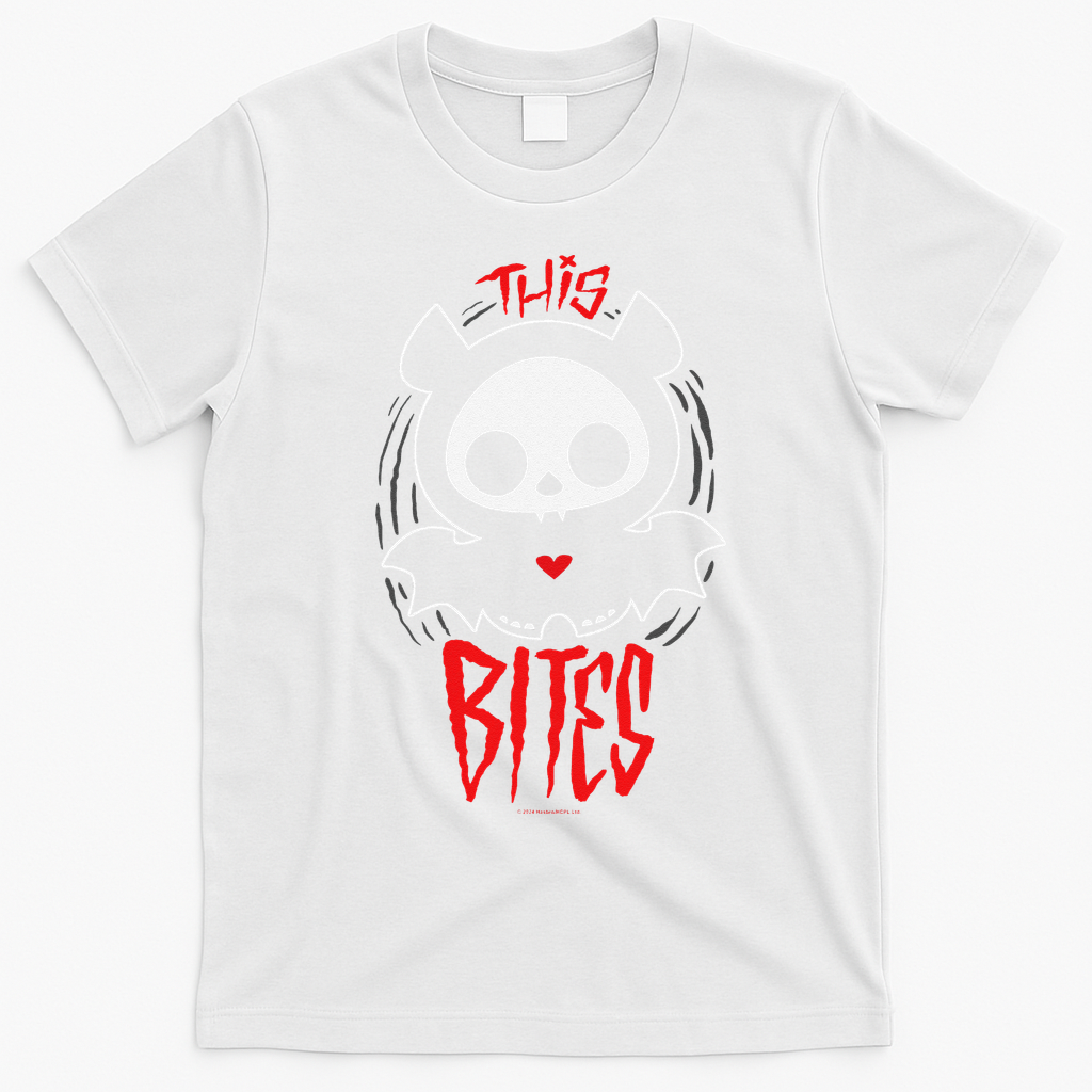 Skelanimals Diego Bat This Bites Red Halloween Spooky Logo T-Shirt - White