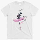Skeleton Dancing Ballet Lovers Spooky Halloween Dancer T-Shirt - White