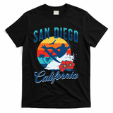 San Diego California Beach Surf Summer Vacation Vintage T-Shirt - Black
