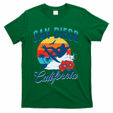 San Diego California Beach Surf Summer Vacation Vintage T-Shirt - Green