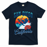 San Diego California Beach Surf Summer Vacation Vintage T-Shirt - Navy