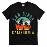 San Diego California Summer Vacation Retro T-Shirt - Black
