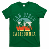 San Diego California Summer Vacation Retro T-Shirt - Green