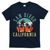 San Diego California Summer Vacation Retro T-Shirt - Navy