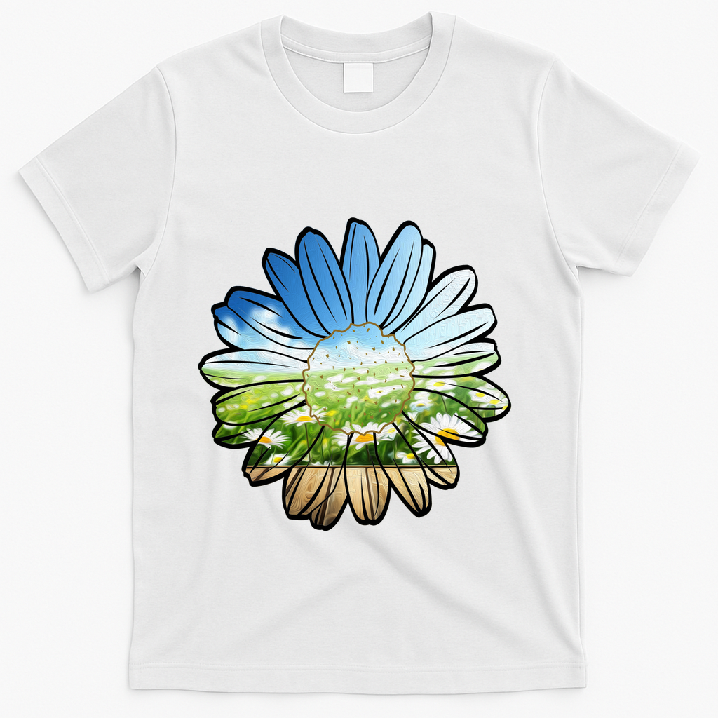 Summer Daisy Field T-Shirt - White