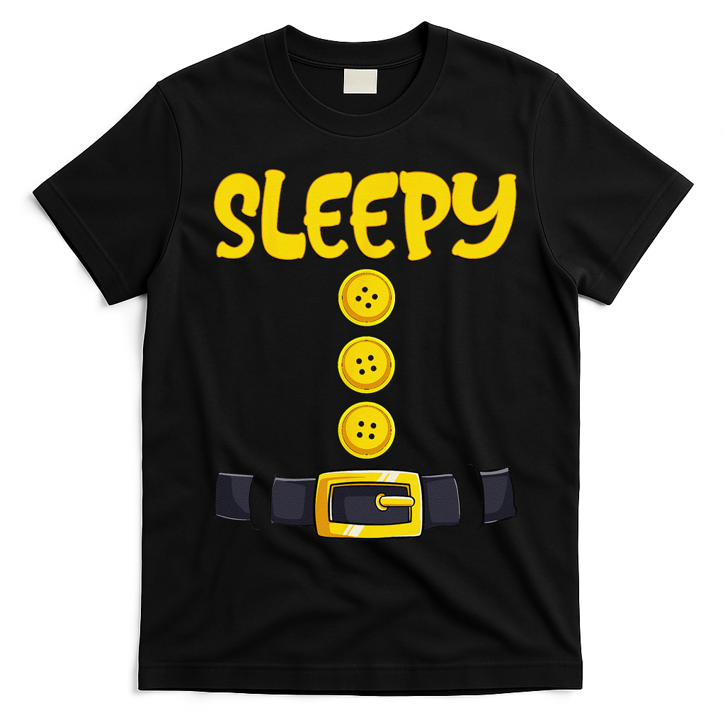 Sleepy Dwarf Halloween Costume Funny Gift Idea Sleepy Dwarf T-Shirt - Black