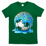 Soccer Drip Ice Cream Drip With Sprinkles Summer T-Shirt - Green
