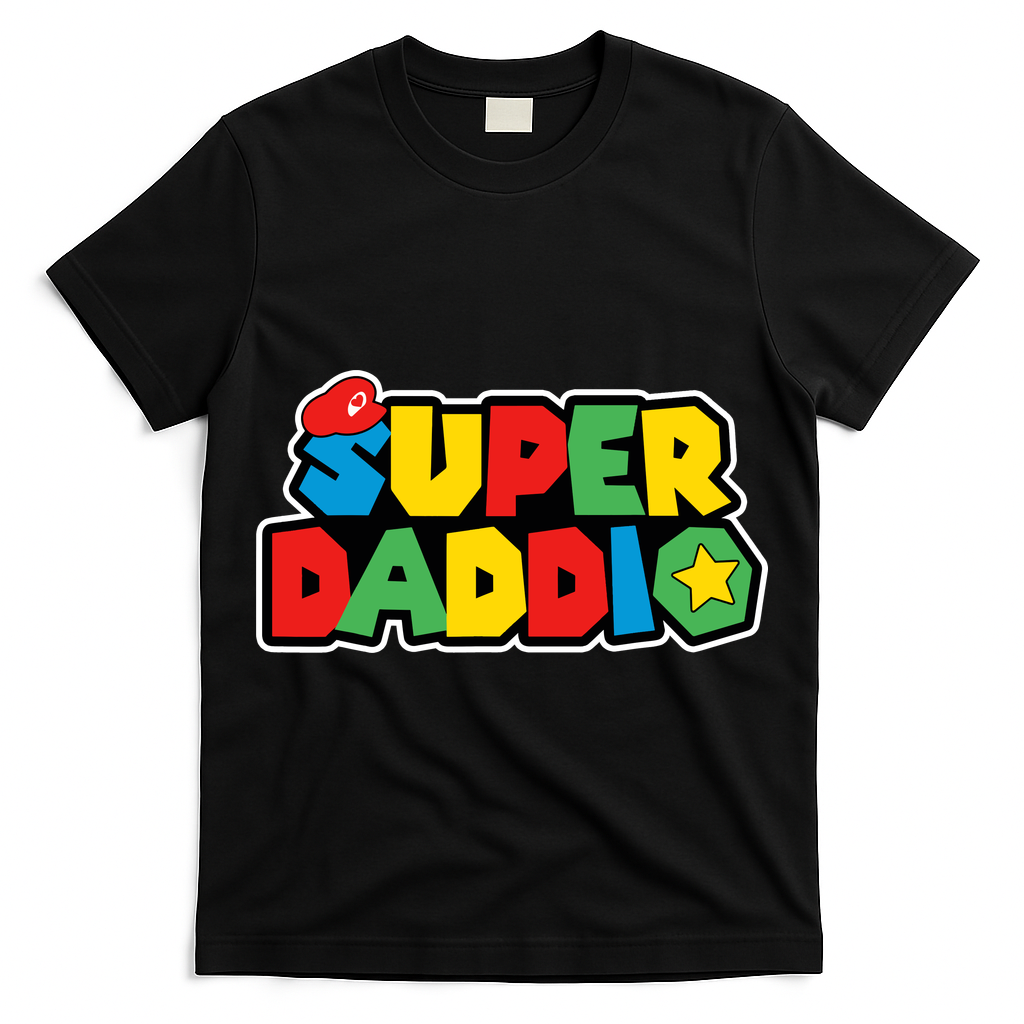 Super Daddio Retro Video Game Fathers Day Dad Gaming T-Shirt