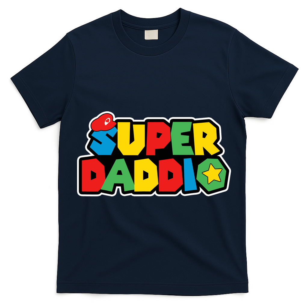 Super Daddio Retro Video Game Fathers Day Dad Gaming T-Shirt
