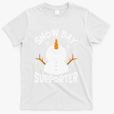 Snow Day Supporter Snowflake Funny Teacher Christmas Pajamas T-Shirt - White