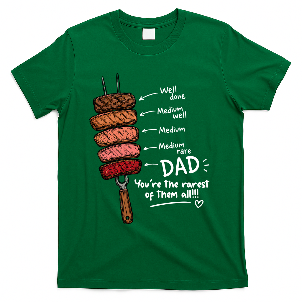 Steak Dad You're The Rarest Of Them All T-Shirt - Green