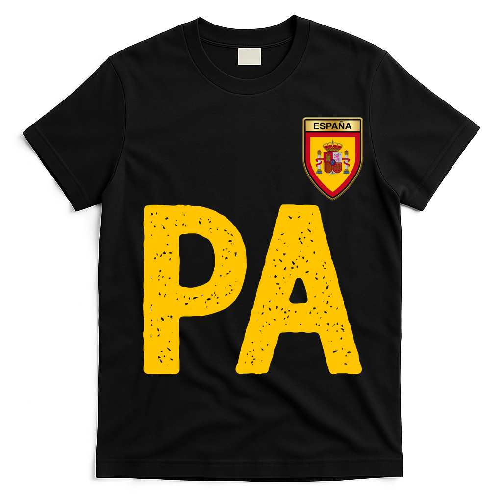 Spain España Human Flag Letter P And A T-Shirt - Black