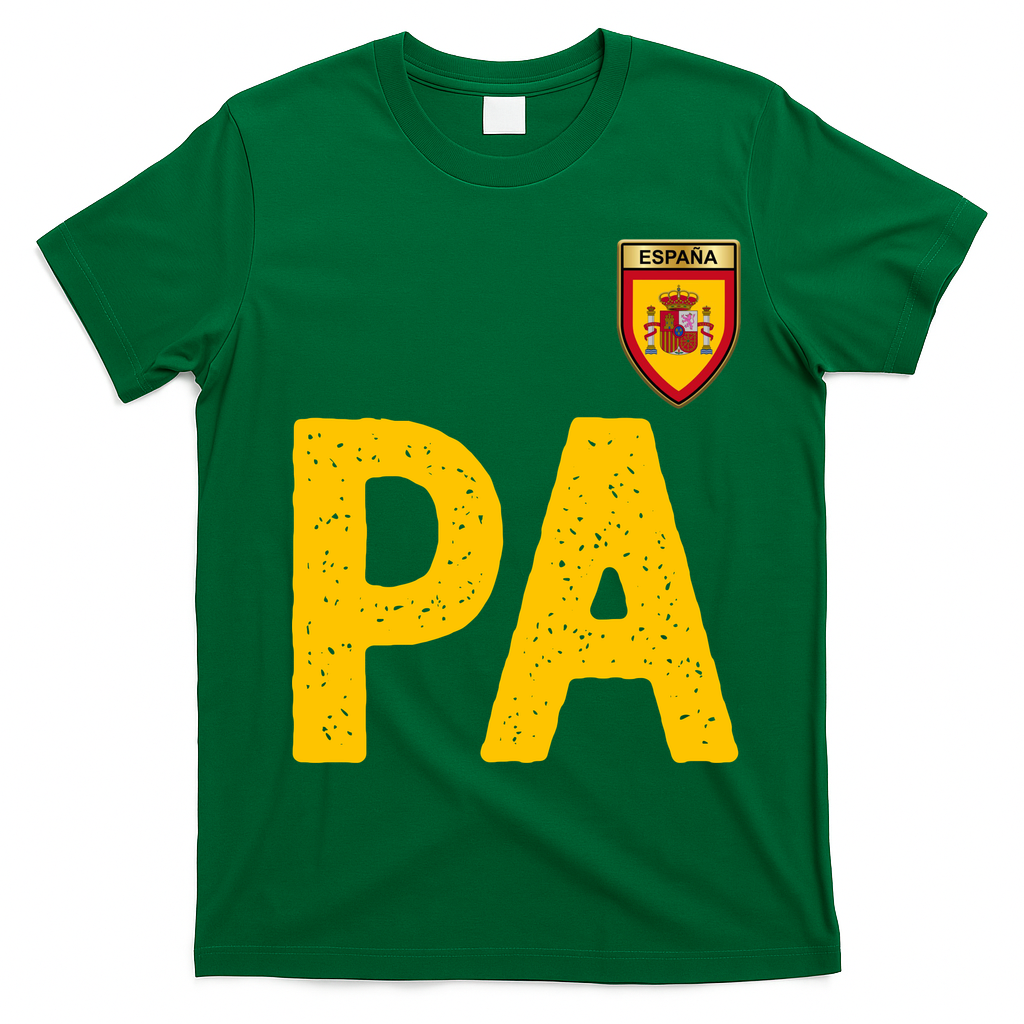 Spain España Human Flag Letter P And A T-Shirt - Irish Green