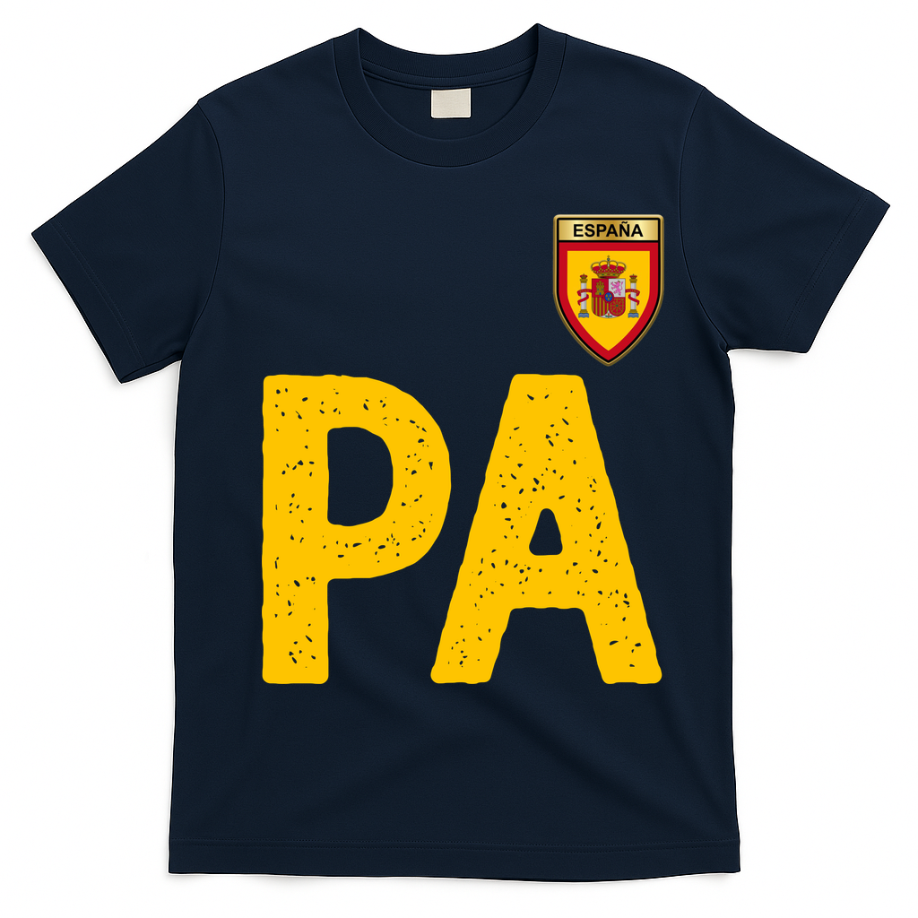 Spain España Human Flag Letter P And A T-Shirt - Navy Blue