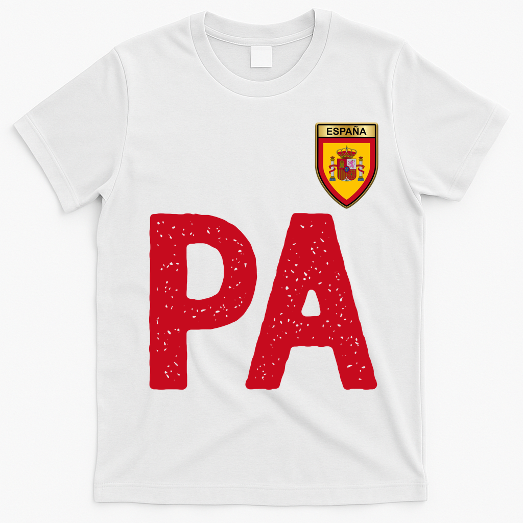 Spain España Human Flag Letter P And A T-Shirt - White