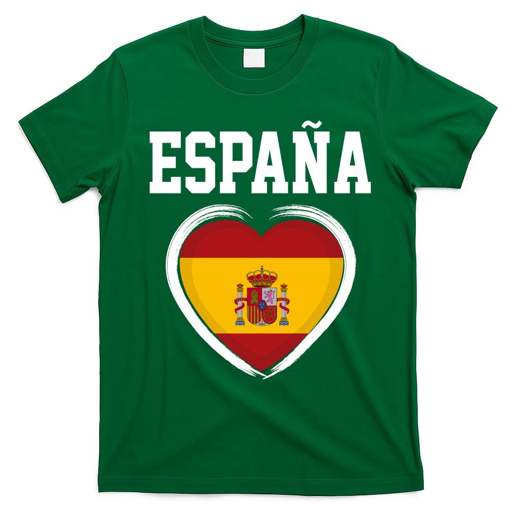 Spain & Espana Soccer & Football Flag T-Shirt - Irish Green