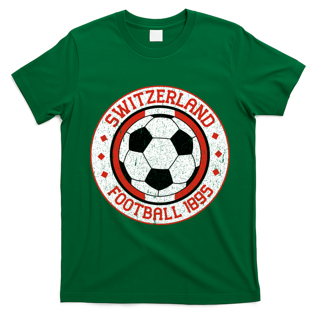 Switzerland Football 1895 Vintage Soccer T-Shirt - Irish Green
