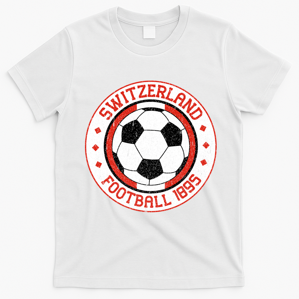 Switzerland Football 1895 Vintage Soccer T-Shirt - White