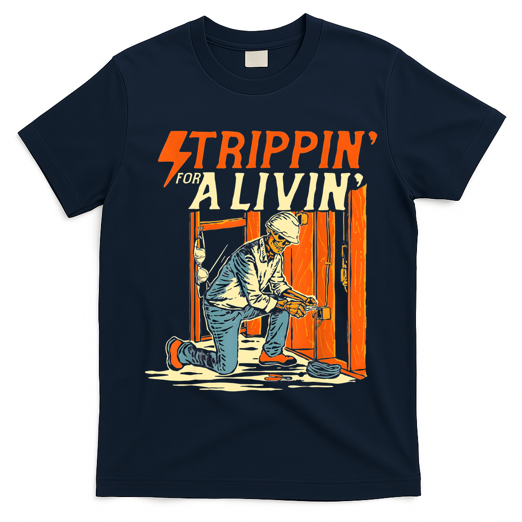 Stripping For A Living Electrician Work Electrical Worker T-Shirt