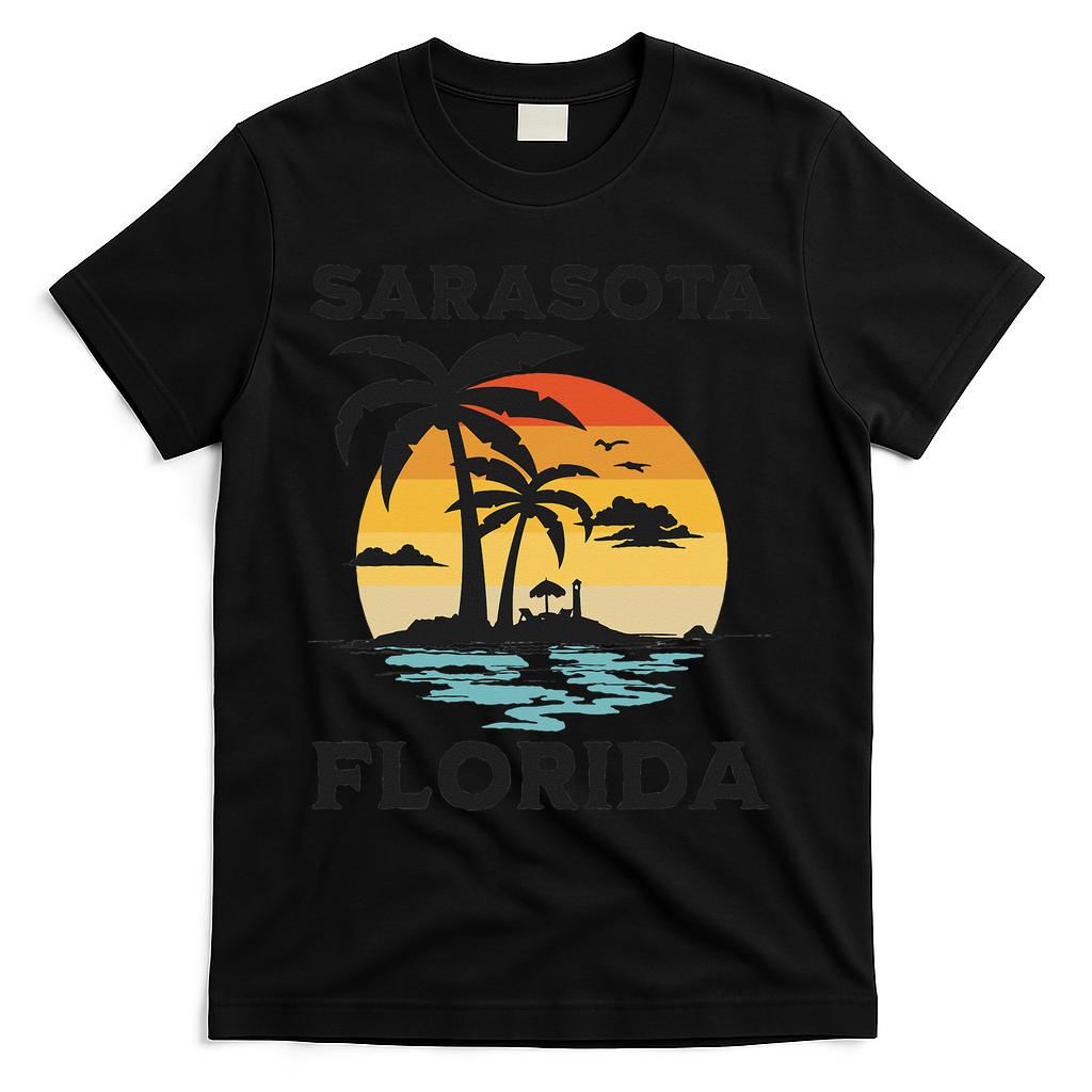 Sarasota Florida Beach Summer Vacation T-Shirt - Black