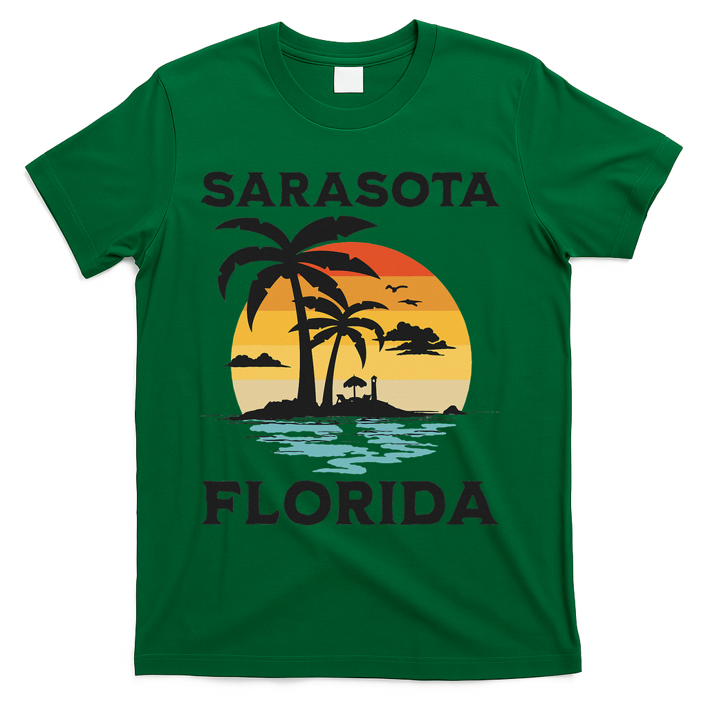 Sarasota Florida Beach Summer Vacation T-Shirt - Green