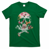 Summer Flower Skull T-Shirt - Green