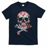 Summer Flower Skull T-Shirt - Navy
