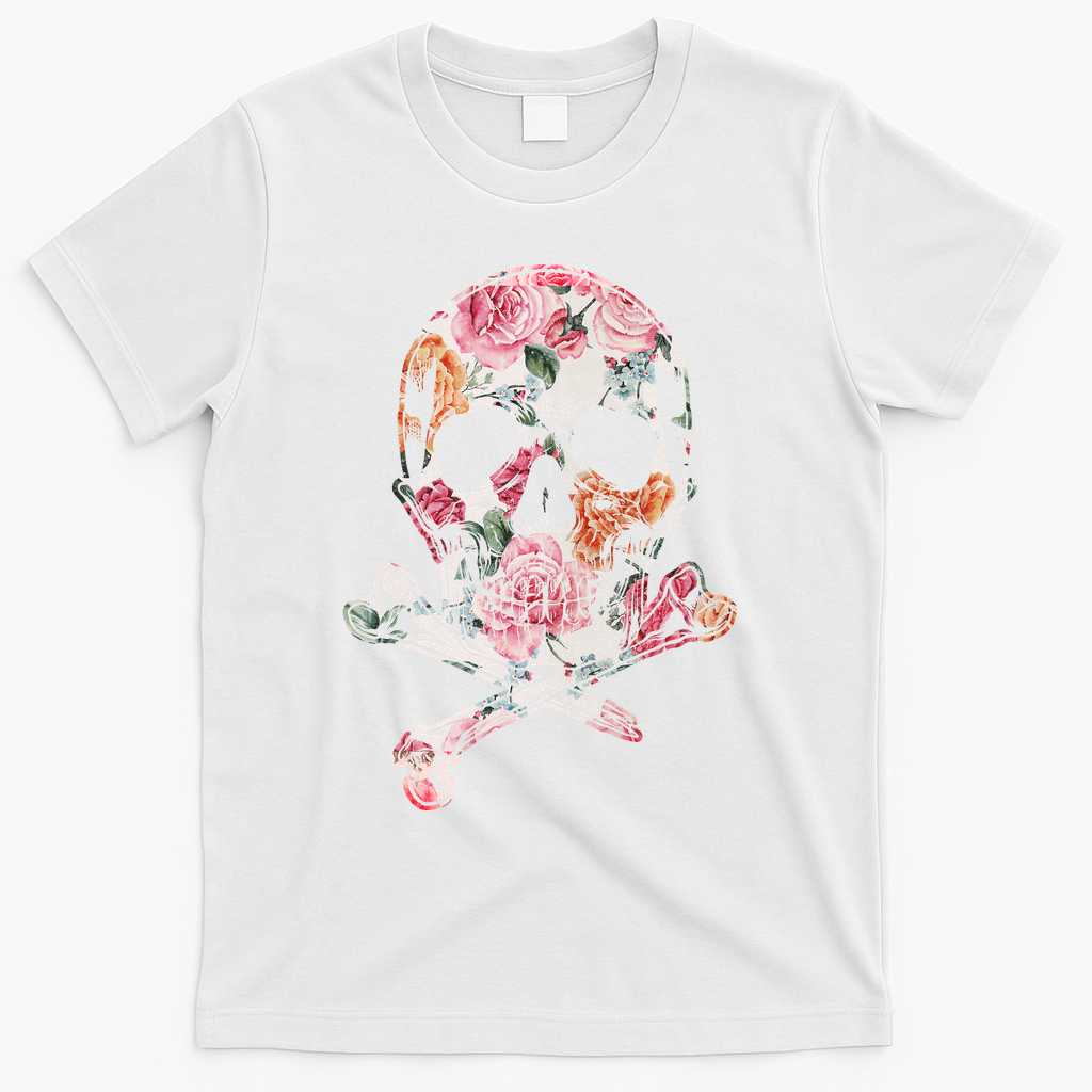 Summer Flower Skull T-Shirt - White
