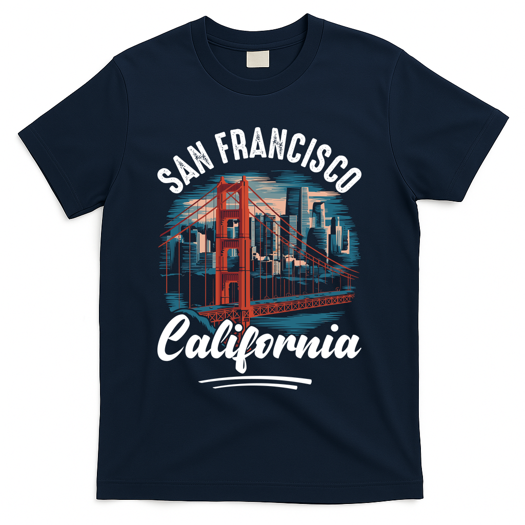 San Francisco California Souvenir Travel Gift T-Shirt - Navy