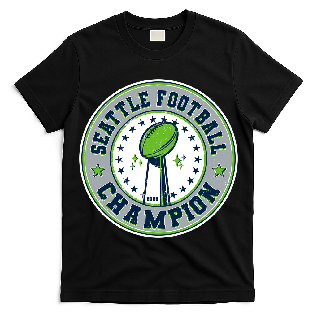 Seattle Football Champion 2026 Emblem T-Shirt