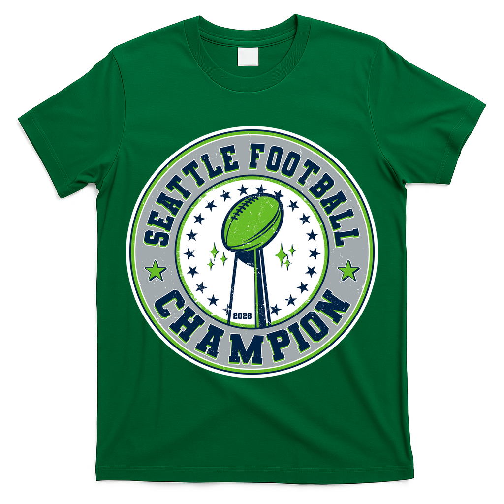 Seattle Football Champion 2026 Emblem T-Shirt