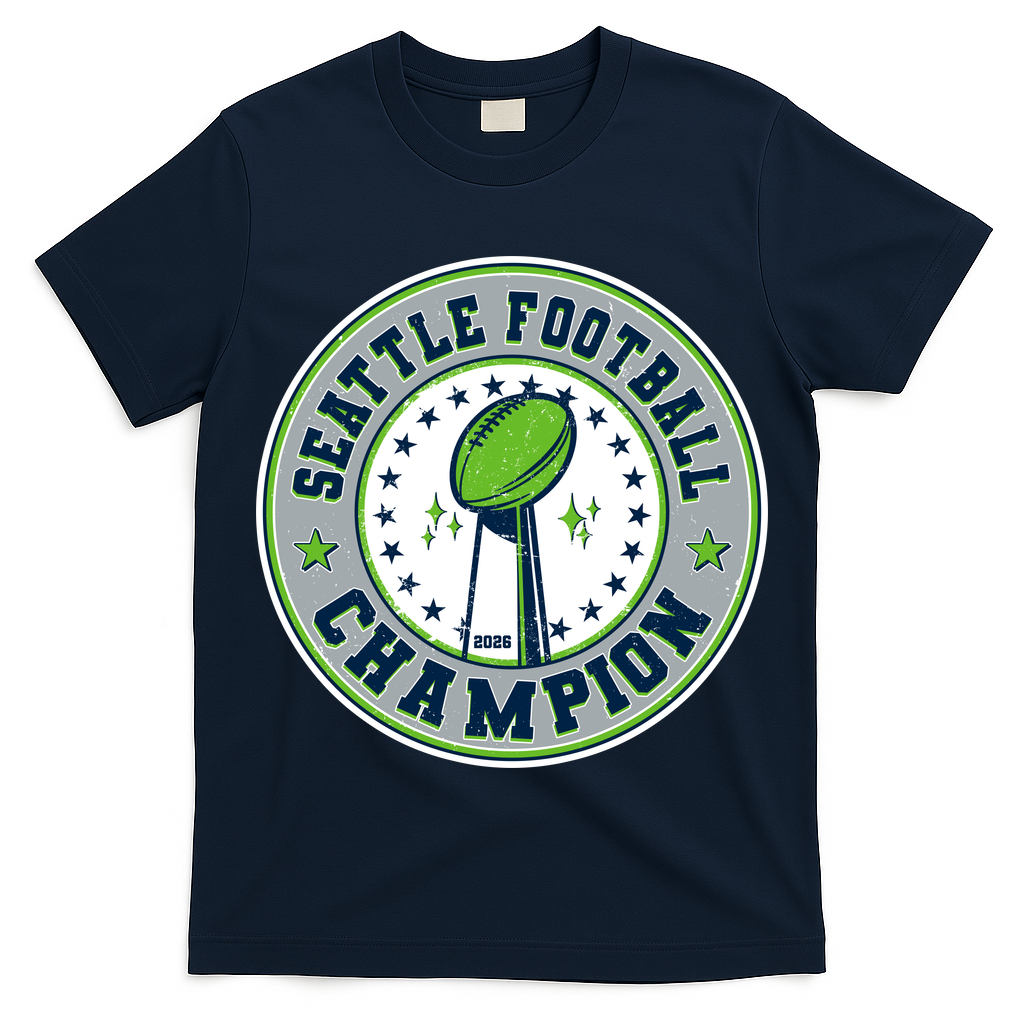 Seattle Football Champion 2026 Emblem T-Shirt