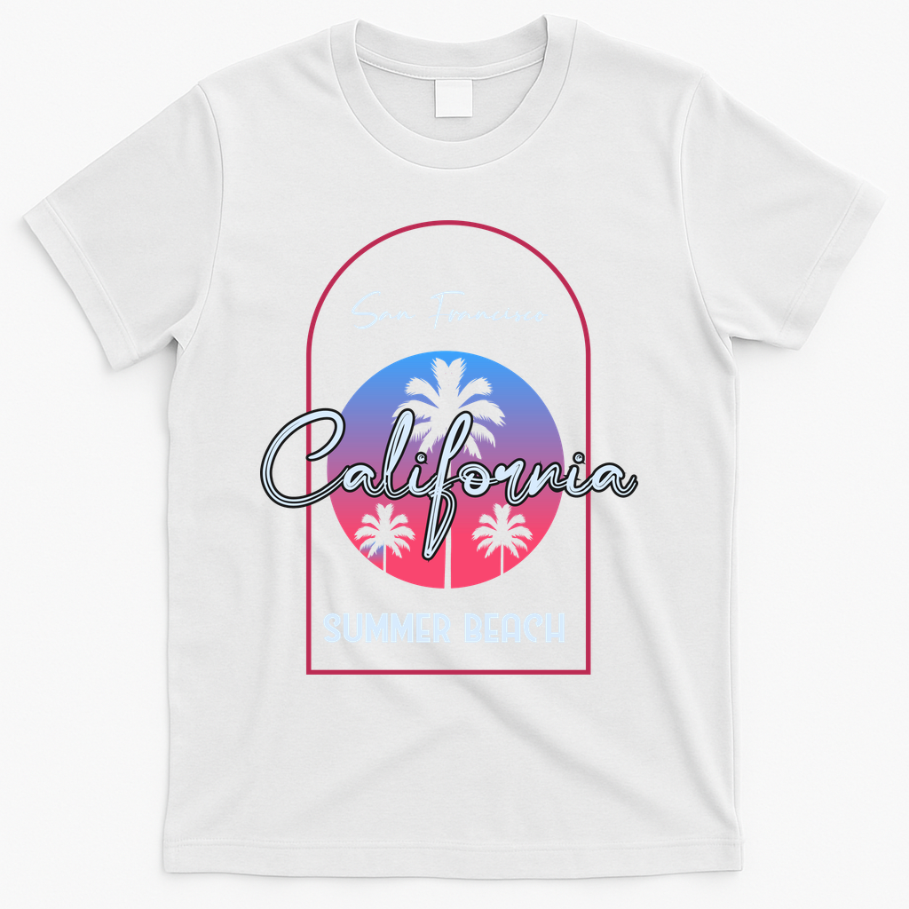 San Francisco California Summer Beach T-Shirt - White
