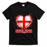 Soccer Football England Heart World Fan T-Shirt - Black