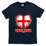 Soccer Football England Heart World Fan T-Shirt - Navy Blue