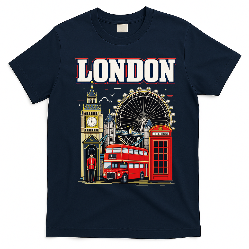 Souvenir From London Travel Vacation Gift T-Shirt - Navy Blue